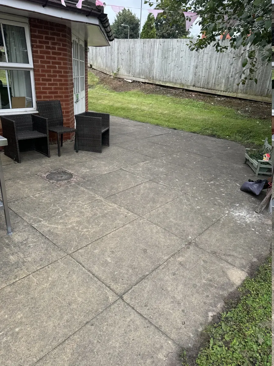 Patio slabbing completed by Maximum Maintenance